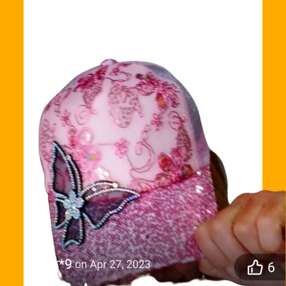 PINK SEQUIN CAP - Picture 2 of 2